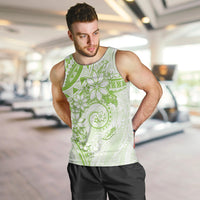 Polynesian Pattern With Plumeria Flowers Men Tank Top Lime Green LT05 Lime Green - Polynesian Pride