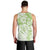 Polynesian Pattern With Plumeria Flowers Men Tank Top Lime Green