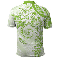 Polynesian Pattern With Plumeria Flowers Polo Shirt Lime Green LT05 - Polynesian Pride