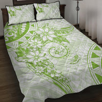 Polynesian Pattern With Plumeria Flowers Quilt Bed Set Lime Green LT05 Lime Green - Polynesian Pride