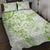 Polynesian Pattern With Plumeria Flowers Quilt Bed Set Lime Green