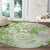 Polynesian Pattern With Plumeria Flowers Round Carpet Lime Green