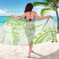 Polynesian Pattern With Plumeria Flowers Sarong Lime Green LT05 - Polynesian Pride