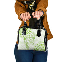 Polynesian Pattern With Plumeria Flowers Shoulder Handbag Lime Green LT05 One Size Lime Green - Polynesian Pride