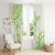 Polynesian Pattern With Plumeria Flowers Window Curtain Lime Green