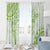 Polynesian Pattern With Plumeria Flowers Window Curtain Lime Green