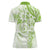 Polynesian Pattern With Plumeria Flowers Women Polo Shirt Lime Green