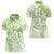 Polynesian Pattern With Plumeria Flowers Women Polo Shirt Lime Green