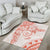 Polynesian Pattern With Plumeria Flowers Area Rug Orange Peach