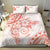 Polynesian Pattern With Plumeria Flowers Bedding Set Orange Peach