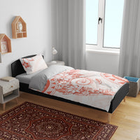 Polynesian Pattern With Plumeria Flowers Bedding Set Orange Peach LT05 - Polynesian Pride