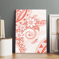 Polynesian Pattern With Plumeria Flowers Canvas Wall Art Orange Peach LT05 - Polynesian Pride