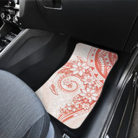 Polynesian Pattern With Plumeria Flowers Car Mats Orange Peach LT05 - Polynesian Pride
