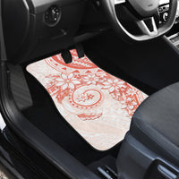 Polynesian Pattern With Plumeria Flowers Car Mats Orange Peach LT05 - Polynesian Pride