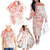 Polynesian Pattern With Plumeria Flowers Family Matching Off The Shoulder Long Sleeve Dress and Hawaiian Shirt Orange Peach