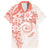 Polynesian Pattern With Plumeria Flowers Family Matching Off The Shoulder Long Sleeve Dress and Hawaiian Shirt Orange Peach