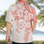 Polynesian Pattern With Plumeria Flowers Hawaiian Shirt Orange Peach