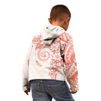 Polynesian Pattern With Plumeria Flowers Kid Hoodie Orange Peach LT05 - Polynesian Pride