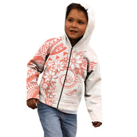 Polynesian Pattern With Plumeria Flowers Kid Hoodie Orange Peach LT05 - Polynesian Pride