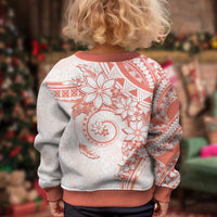 Polynesian Pattern With Plumeria Flowers Kid Ugly Christmas Sweater Orange Peach LT05 - Polynesian Pride