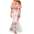 Polynesian Pattern With Plumeria Flowers Mermaid Dress Orange Peach