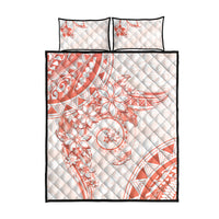 Polynesian Pattern With Plumeria Flowers Quilt Bed Set Orange Peach LT05 - Polynesian Pride