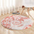 Polynesian Pattern With Plumeria Flowers Round Carpet Orange Peach