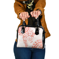 Polynesian Pattern With Plumeria Flowers Shoulder Handbag Orange Peach LT05 One Size Peach - Polynesian Pride