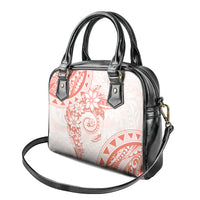 Polynesian Pattern With Plumeria Flowers Shoulder Handbag Orange Peach LT05 - Polynesian Pride