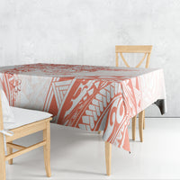 Polynesian Pattern With Plumeria Flowers Tablecloth Orange Peach LT05 - Polynesian Pride
