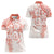 Polynesian Pattern With Plumeria Flowers Women Polo Shirt Orange Peach