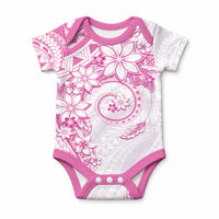 Polynesian Pattern With Plumeria Flowers Baby Onesie Pink LT05 Pink - Polynesian Pride