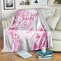 Polynesian Pattern With Plumeria Flowers Blanket Pink LT05 Pink - Polynesian Pride