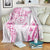 Polynesian Pattern With Plumeria Flowers Blanket Pink