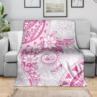 Polynesian Pattern With Plumeria Flowers Blanket Pink LT05 - Polynesian Pride