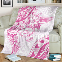 Polynesian Pattern With Plumeria Flowers Blanket Pink LT05 - Polynesian Pride