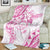 Polynesian Pattern With Plumeria Flowers Blanket Pink