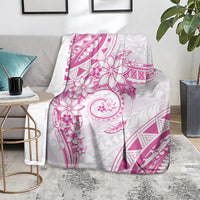 Polynesian Pattern With Plumeria Flowers Blanket Pink LT05 - Polynesian Pride