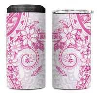 Pink Polynesian Pattern With Plumeria Flowers 4 in 1 Can Cooler Tumbler LT05 One Size: 16 oz Pink - Polynesian Pride