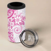 Pink Polynesian Pattern With Plumeria Flowers 4 in 1 Can Cooler Tumbler LT05 - Polynesian Pride