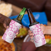 Pink Polynesian Pattern With Plumeria Flowers 4 in 1 Can Cooler Tumbler LT05 - Polynesian Pride