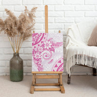 Polynesian Pattern With Plumeria Flowers Canvas Wall Art Pink LT05 - Polynesian Pride