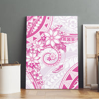 Polynesian Pattern With Plumeria Flowers Canvas Wall Art Pink LT05 - Polynesian Pride