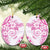 Polynesian Pattern With Plumeria Flowers Ceramic Ornament Pink