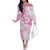 Polynesian Pattern With Plumeria Flowers Family Matching Off The Shoulder Long Sleeve Dress and Hawaiian Shirt Pink