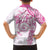 Polynesian Pattern With Plumeria Flowers Family Matching Short Sleeve Bodycon Dress and Hawaiian Shirt Pink