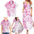 Polynesian Pattern With Plumeria Flowers Family Matching Summer Maxi Dress and Hawaiian Shirt Pink