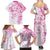 Polynesian Pattern With Plumeria Flowers Family Matching Summer Maxi Dress and Hawaiian Shirt Pink