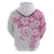 Polynesian Pattern With Plumeria Flowers Hoodie Pink