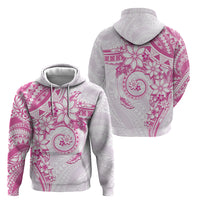 Polynesian Pattern With Plumeria Flowers Hoodie Pink LT05 - Polynesian Pride